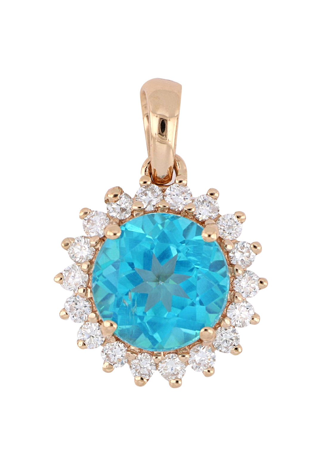 Kreations Ocean Topaz and Diamond Pendant