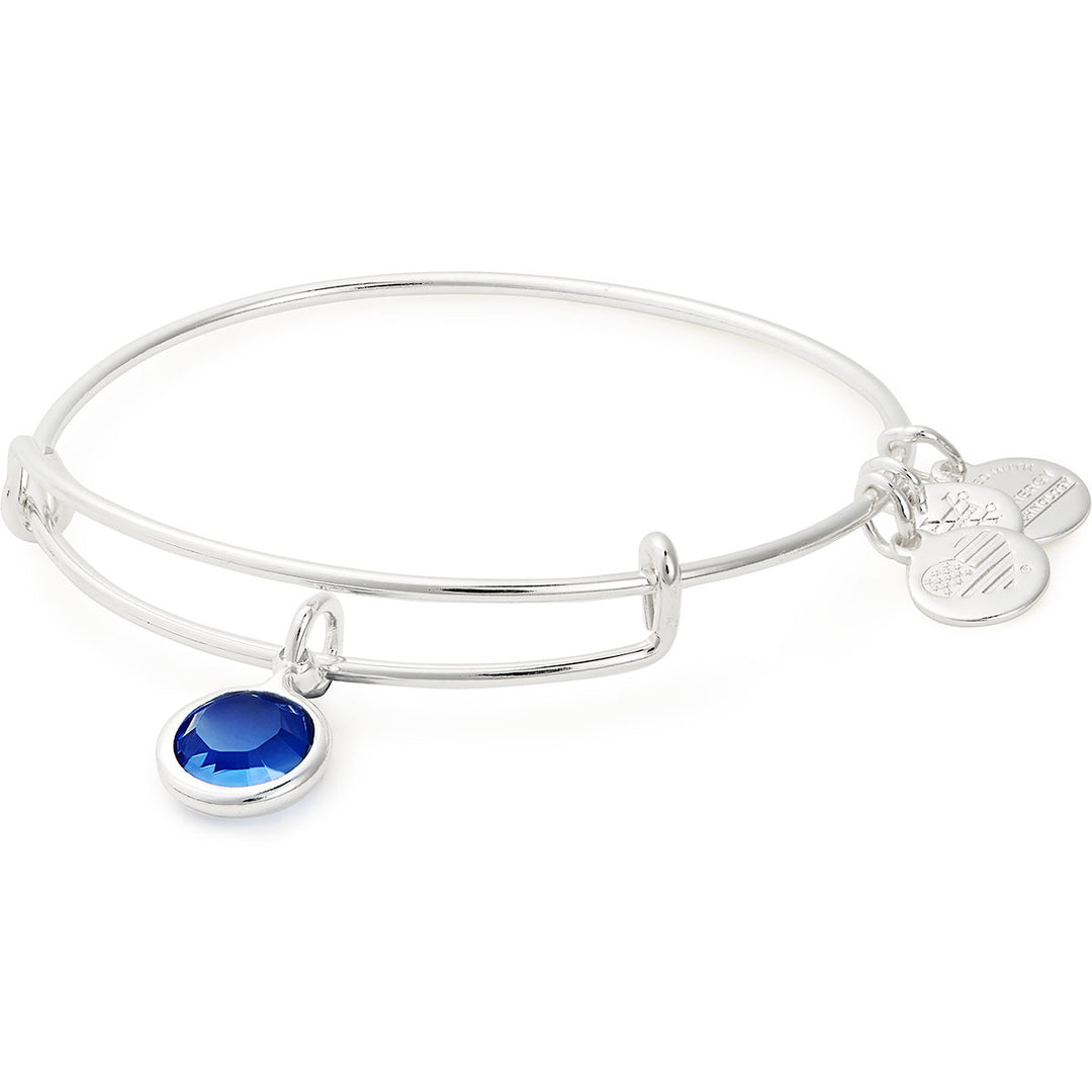 ALEX AND ANI Sapphire Birthstone Charm Bangle, September