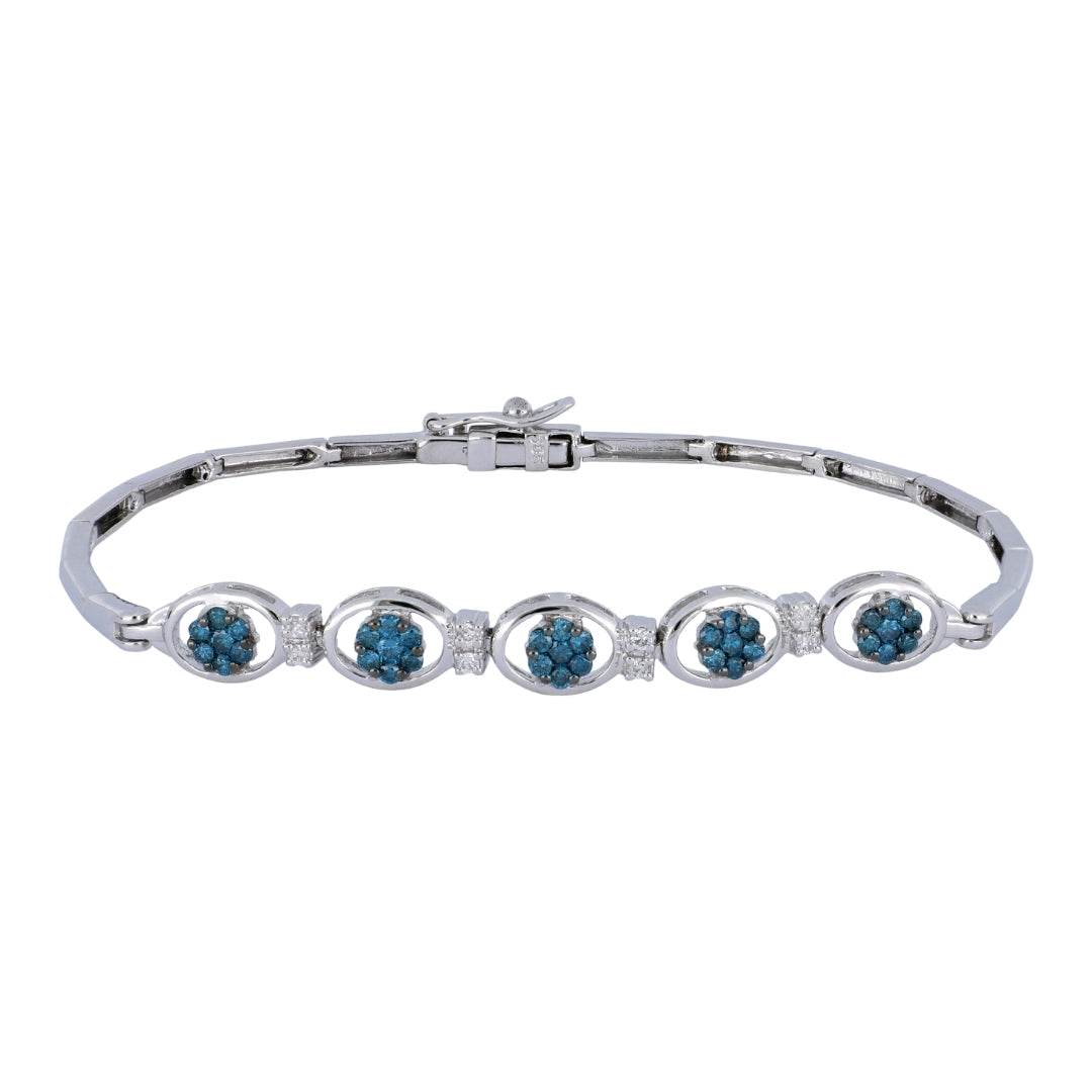 14KTW Blue Diamond Bracelet (Blue Diamond 0.65 cts. White Diamond 0.1 cts)