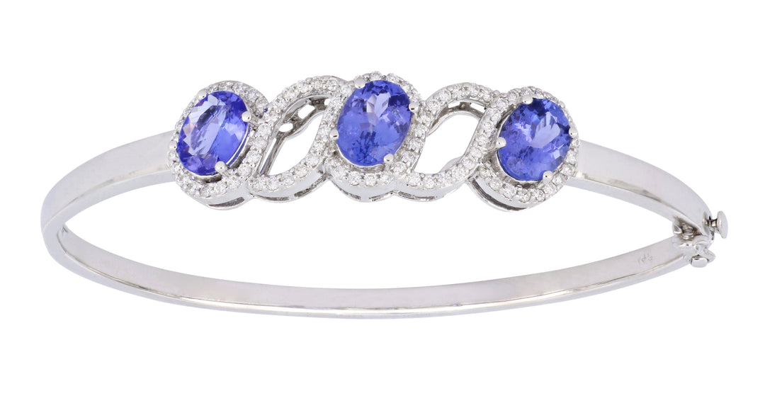 Tanzanite Ladies Bangle (Tanzanite 3.99 cts. White Diamond 0.64 cts.)