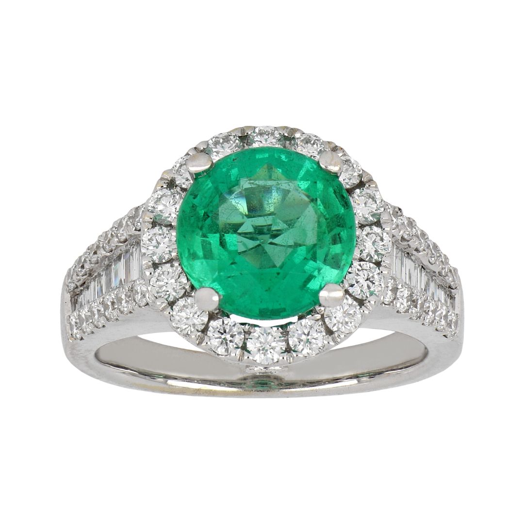 Emerald Ring (Emerald 2.51 cts. White Diamond 1.17 cts. White Diamond Included cts.)