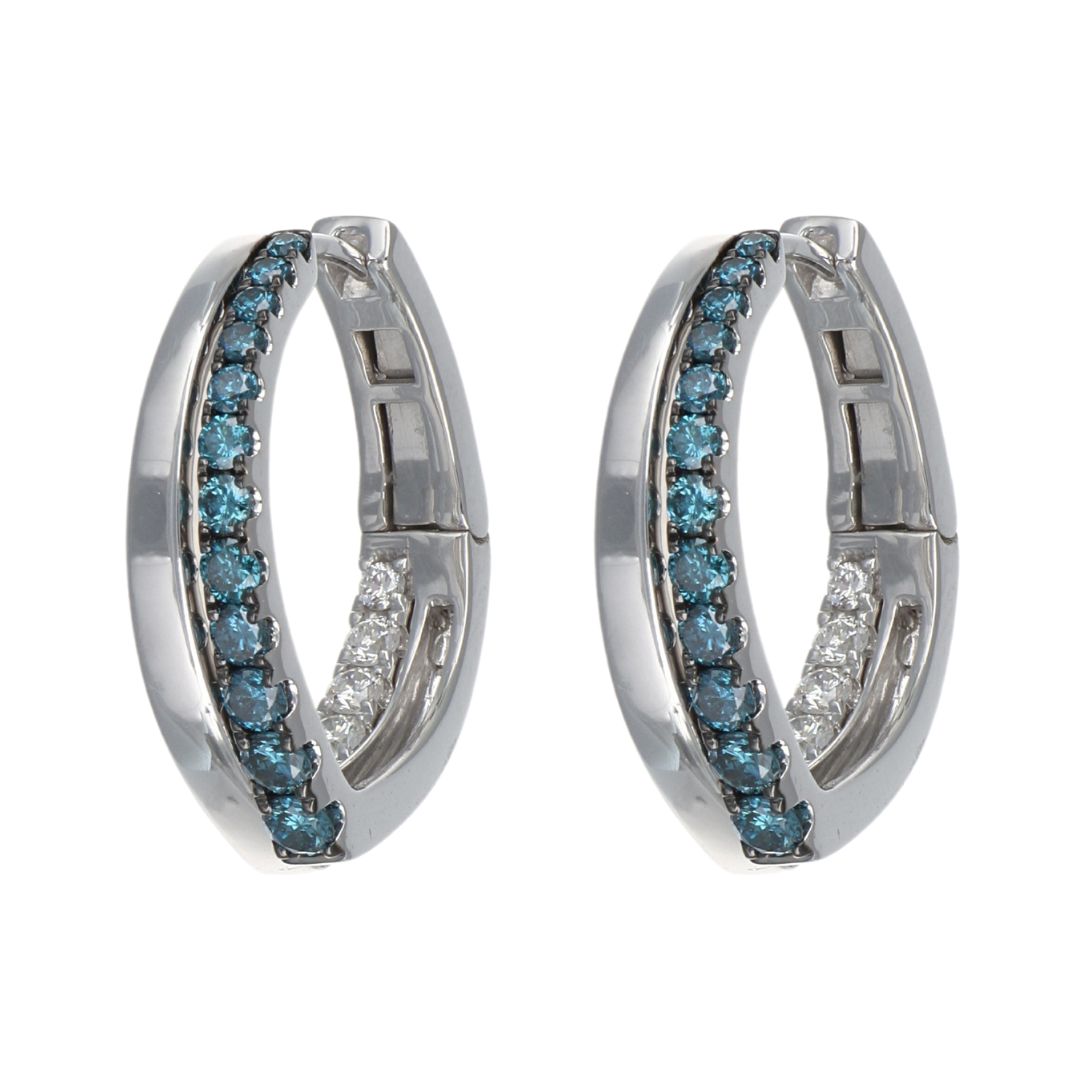 Blue Diamond Earrings (Blue Diamond 0.73 cts. White Diamond 0.32 cts.)