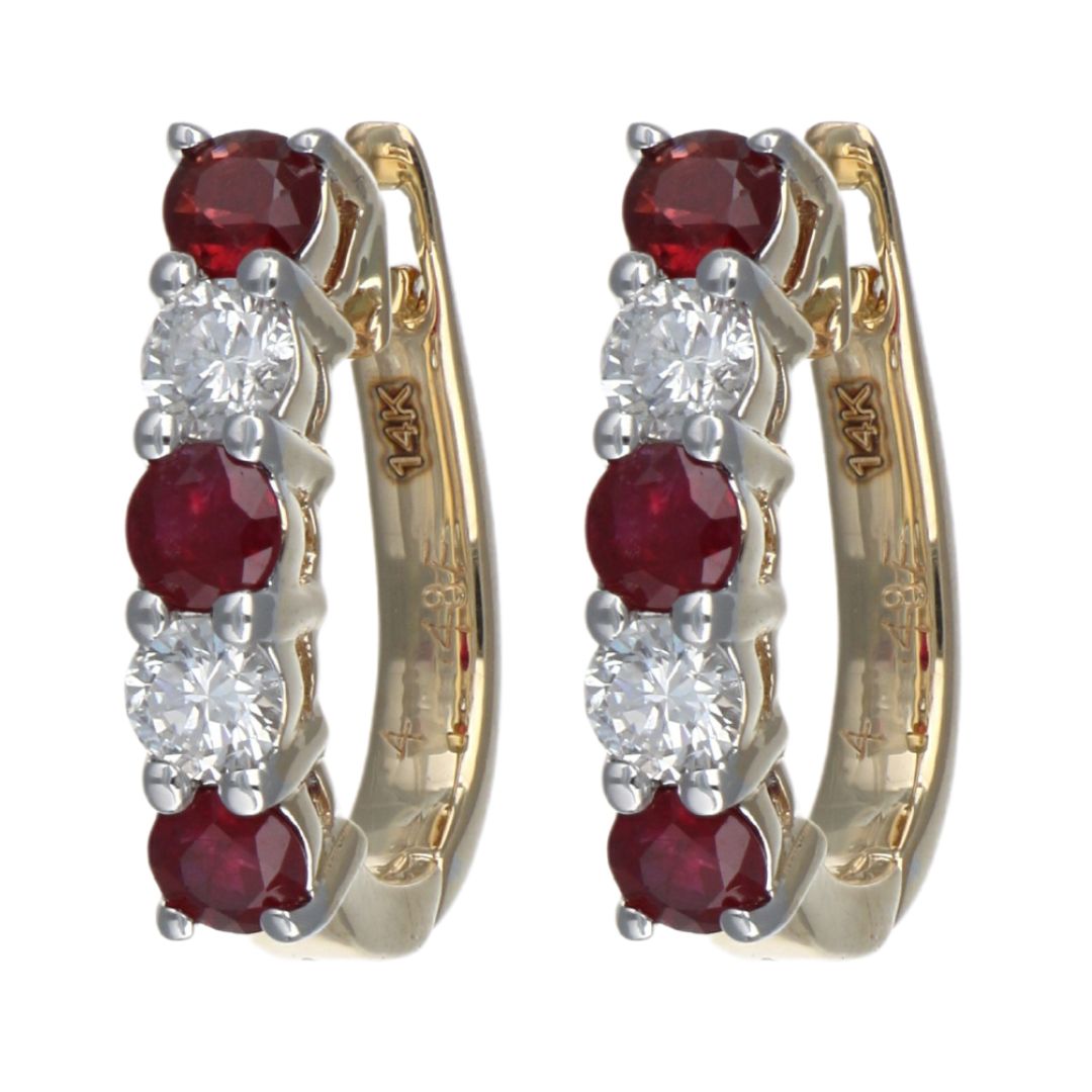 Ruby Earrings (Ruby 0.83 cts. White Diamond 0.48 cts.)