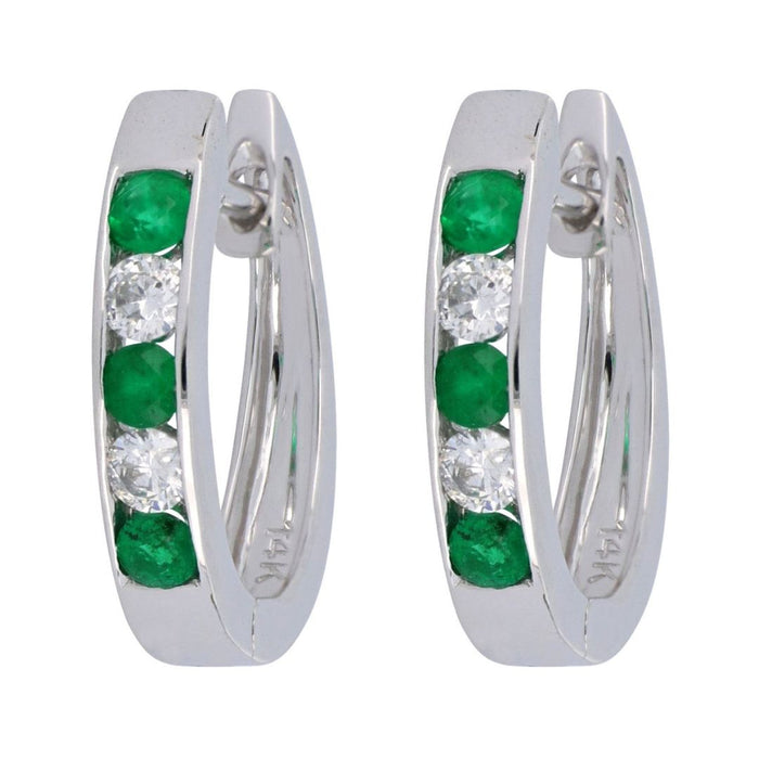 Emerald Earrings (Emerald 0.32 cts. White Diamond 0.24 cts.)
