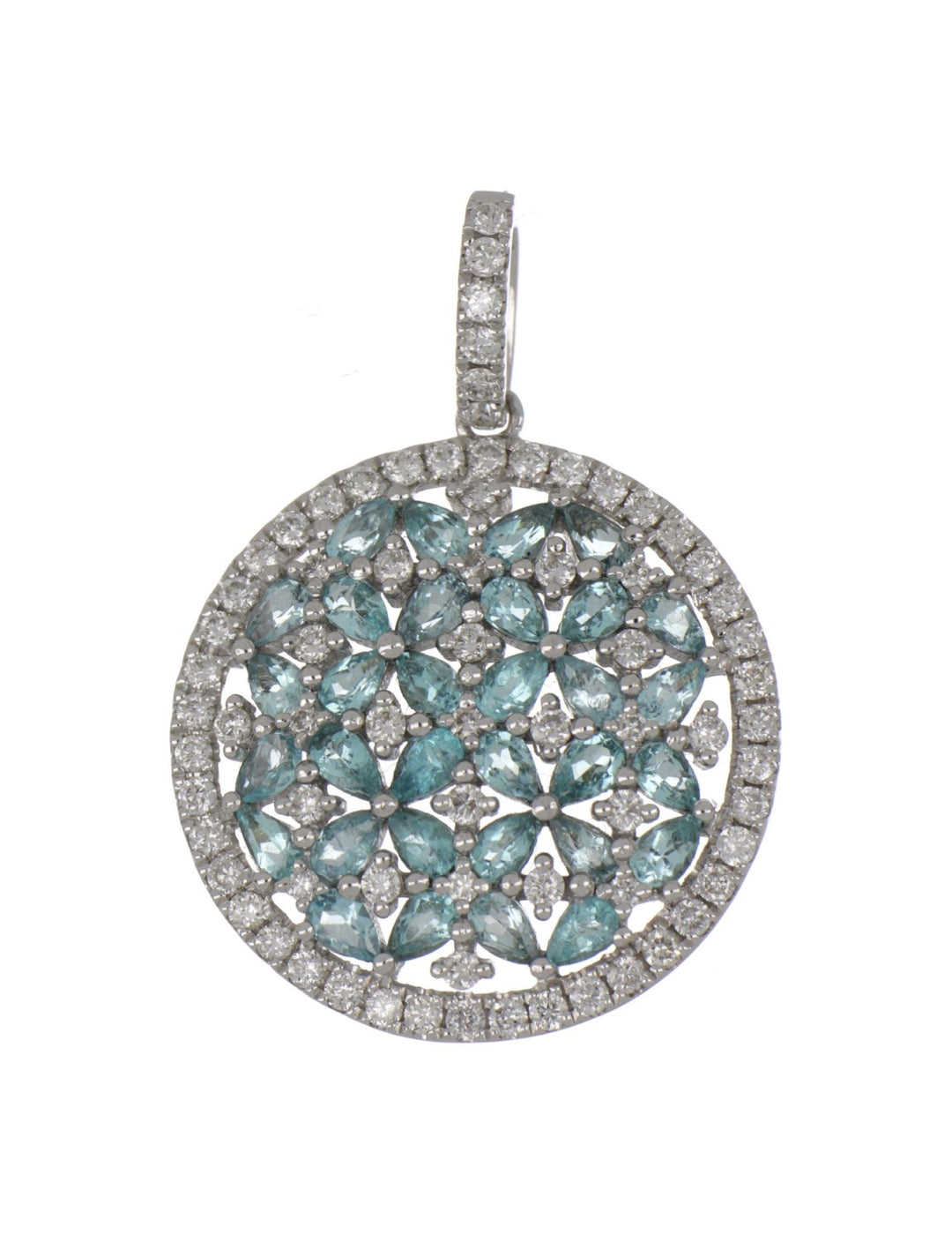 Paraiba Tourmaline Ladies Pendant (Paraiba Tourmaline 0.86 cts. White Diamond 0.43 cts.)