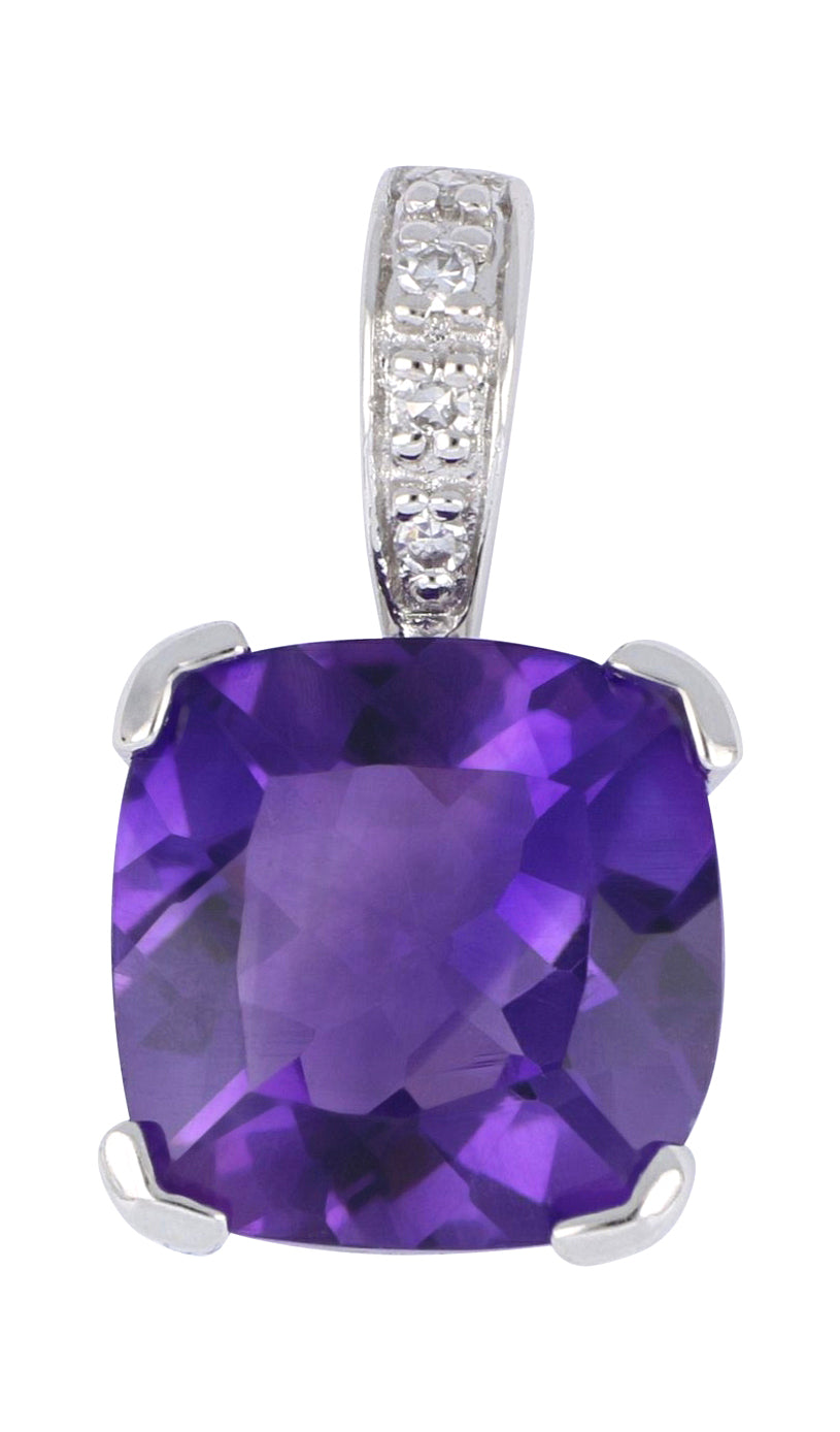 Amethyst Ladies Pendant (Amethyst 1.77 cts. White Diamond 0.02 cts.)