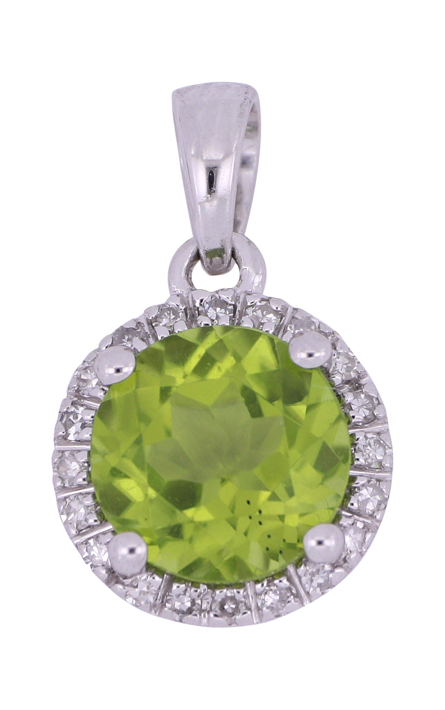 Peridot Ladies Pendant (Peridot 1.54 cts. White Diamond 0.07 cts.)