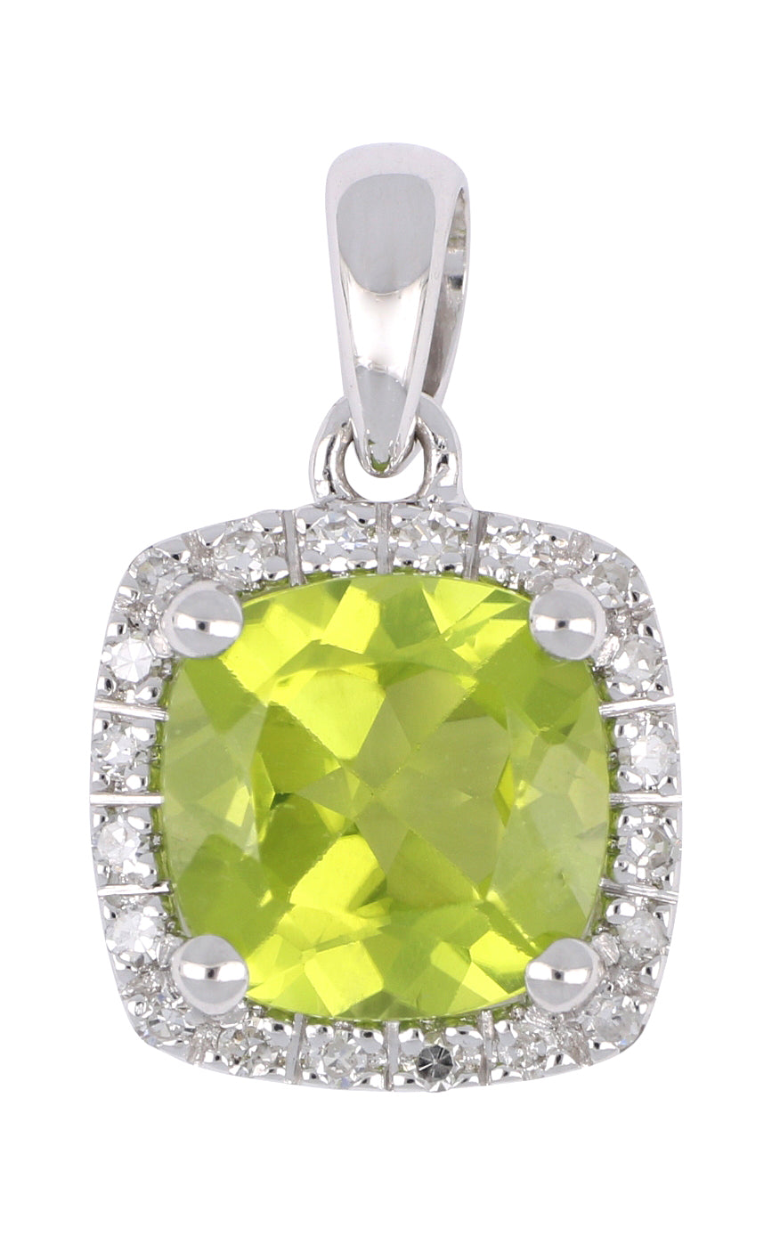 Peridot Ladies Pendant (Peridot 1.54 cts. White Diamond 0.08 cts.)