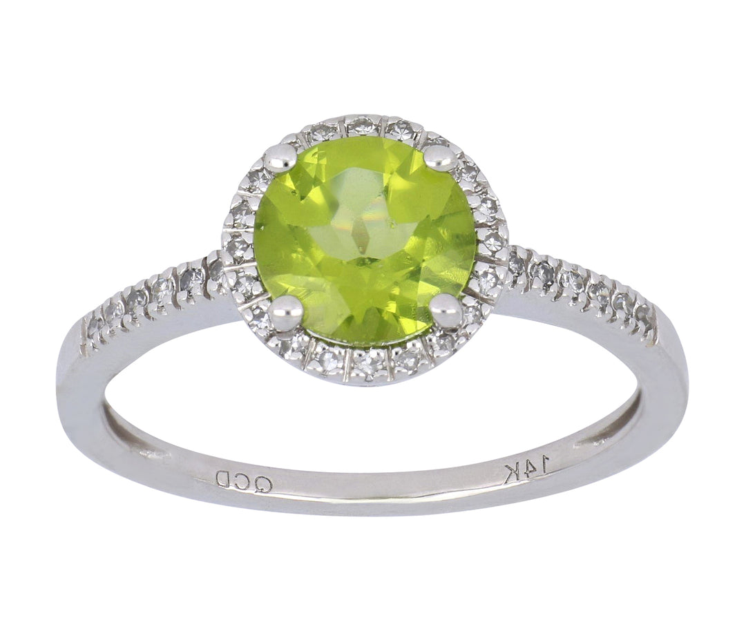 Peridot Ladies Ring (Peridot 1.39 cts. White Diamond 0.12 cts.)