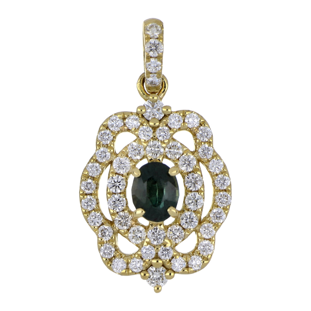 Alexandrite Pendant (Alexandrite 0.36 cts. Round White Diamond 0.45 cts.)