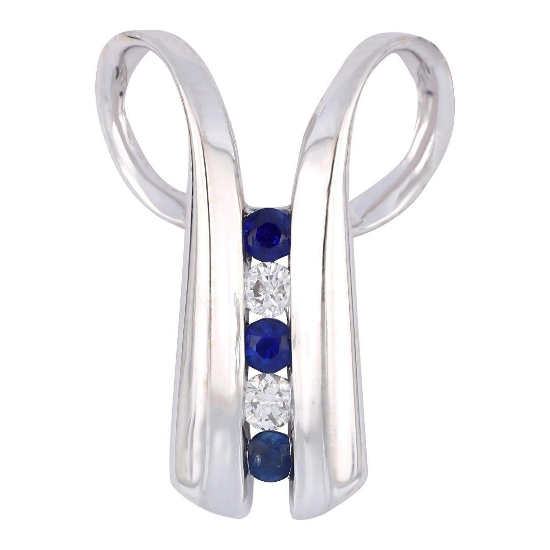 Blue Sapphire Pendant (Blue Sapphire 0.17 cts. White Diamond 0.1 cts.)