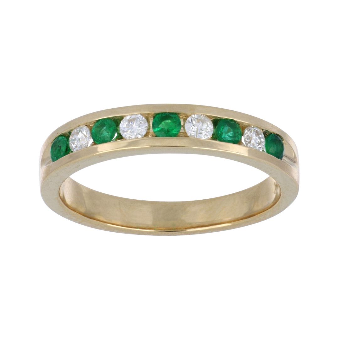 Emerald Ring (Emerald 0.23 cts. White Diamond 0.18 cts.)