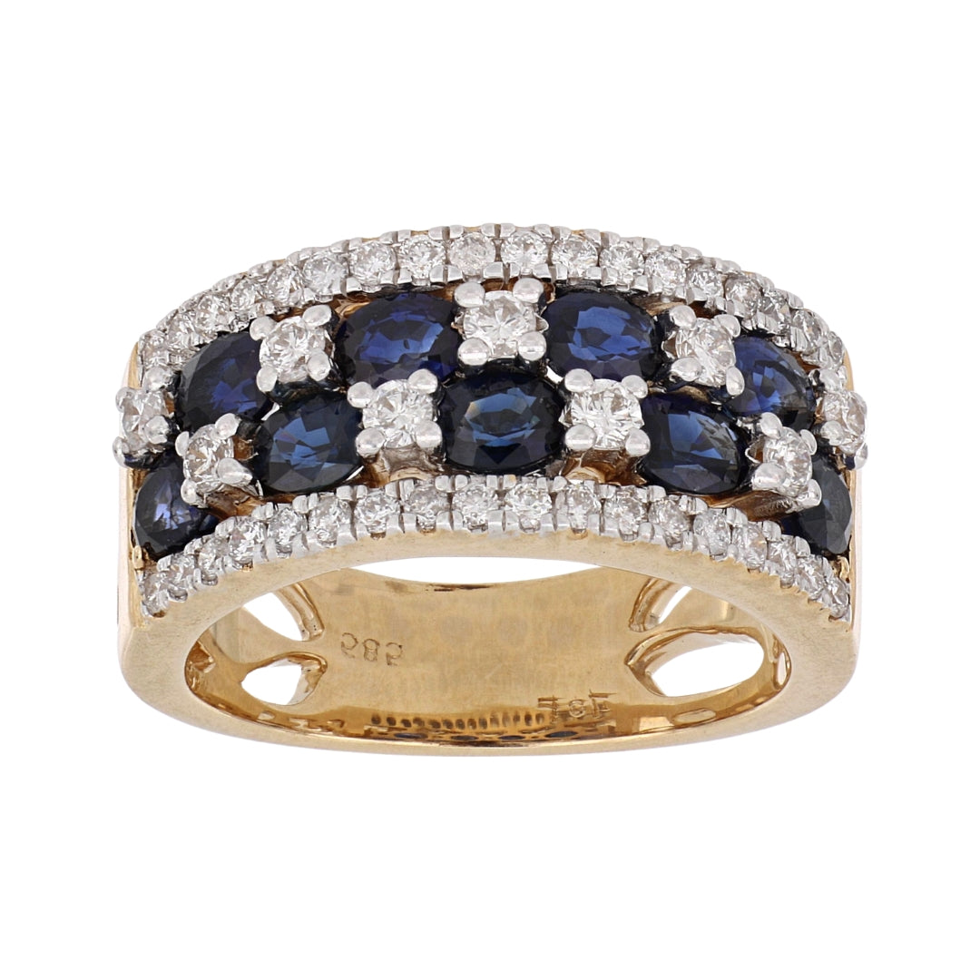 Blue Sapphire Ring (Blue Sapphire 2.16 cts. White Diamond 0.7 cts.)