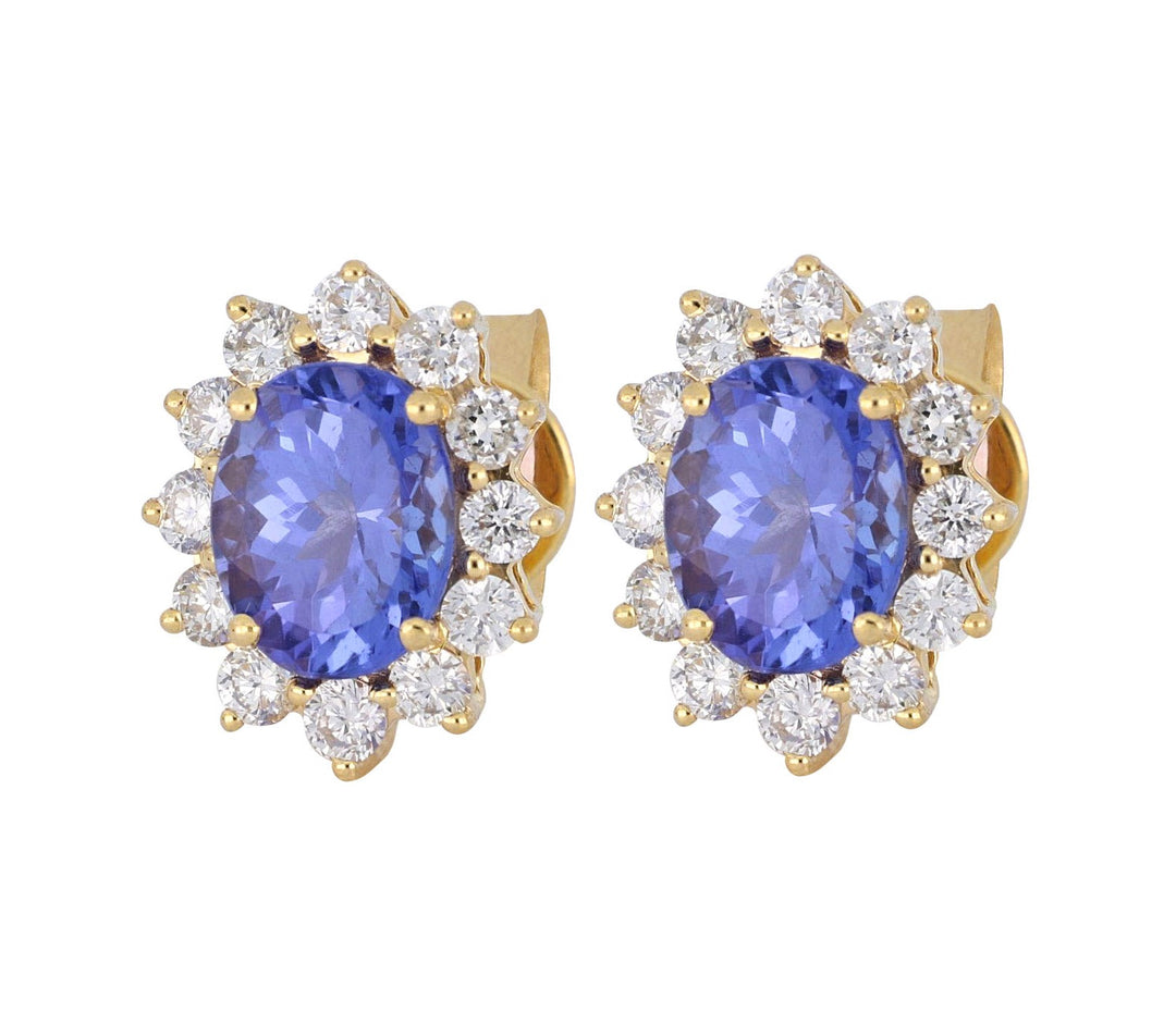 Tanzanite Ladies Earrings (Tanzanite 1.98 cts. White Diamond 0.63 cts.)