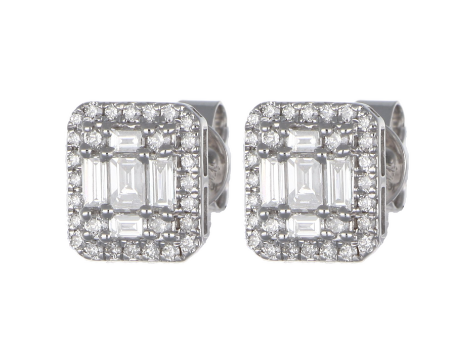 White Diamond Earrings (White Diamond 0.32 cts. White Diamond 0.52 cts. )