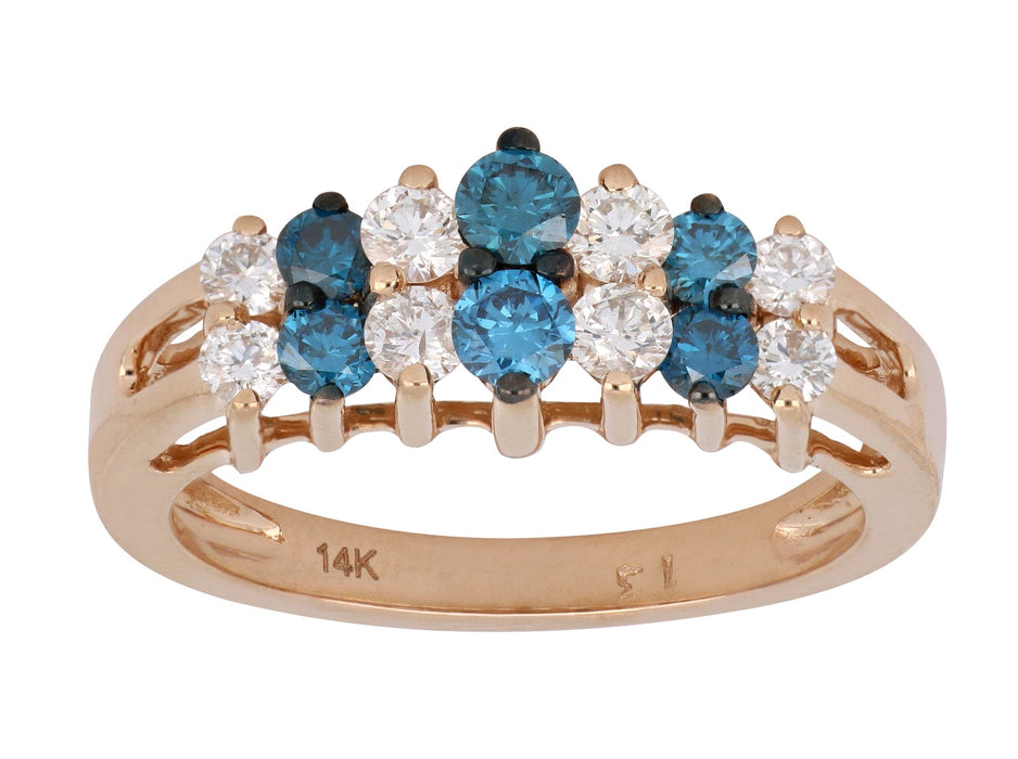 Blue Diamond Ladies Ring (Diamond 0.49 cts. White Diamond 0.44 cts.)