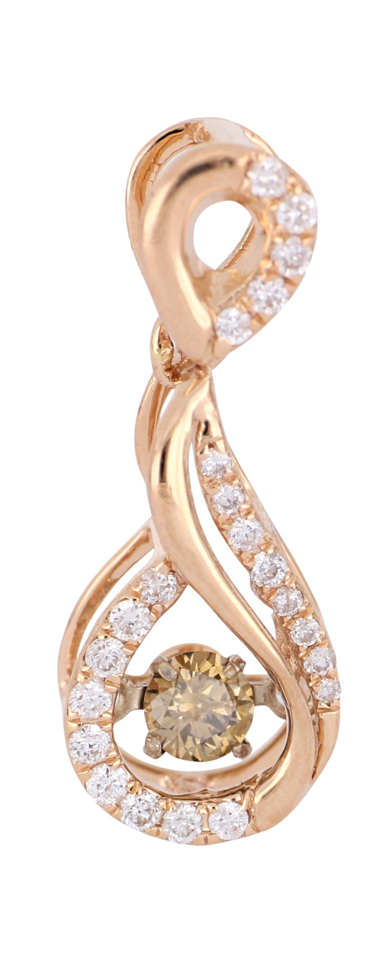 Brown Diamond Ladies Pendant (Brown Diamond 0.12 cts. White Diamond 0.12 cts.)