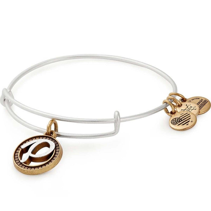 ALEX AND ANI Initial P Two Tone Charm Bangle Not Net