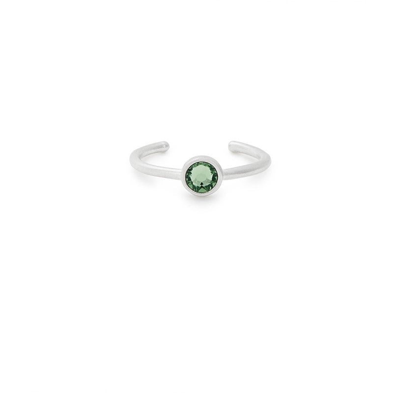 ALEX AND ANI Peridot Birthstone Adjustable Ring With Swarovski Crystals Sterling Silver Not Net