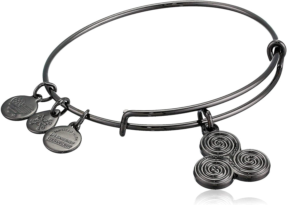 ALEX AND ANI Triskelion Bangle Midnight Silver Not Net