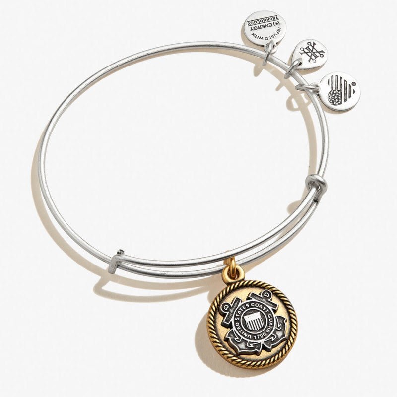 ALEX AND ANI U.S. Coast Goard Charm Bangle Two Tone Not Net