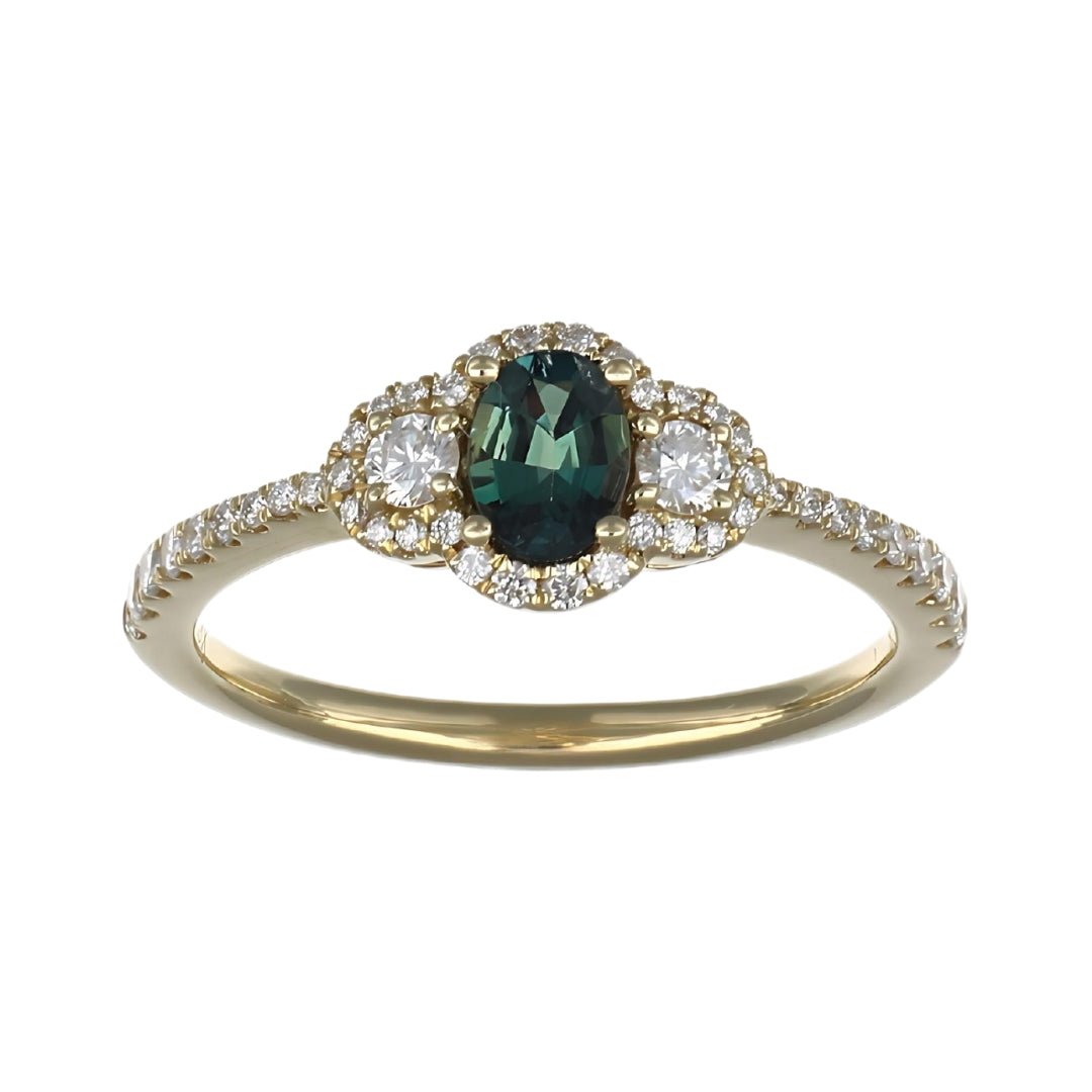 Alexandrite Ring (Alexandrite 0.37 cts. Round White Diamond 0.37 cts.) Not Net