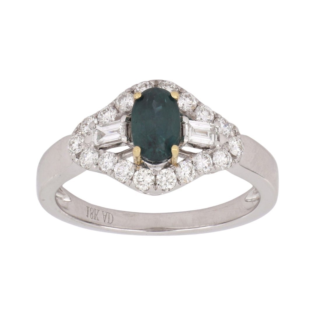 Alexandrite Ring (Alexandrite 0.96 cts. White Diamond 0.57 cts. ) Not Net