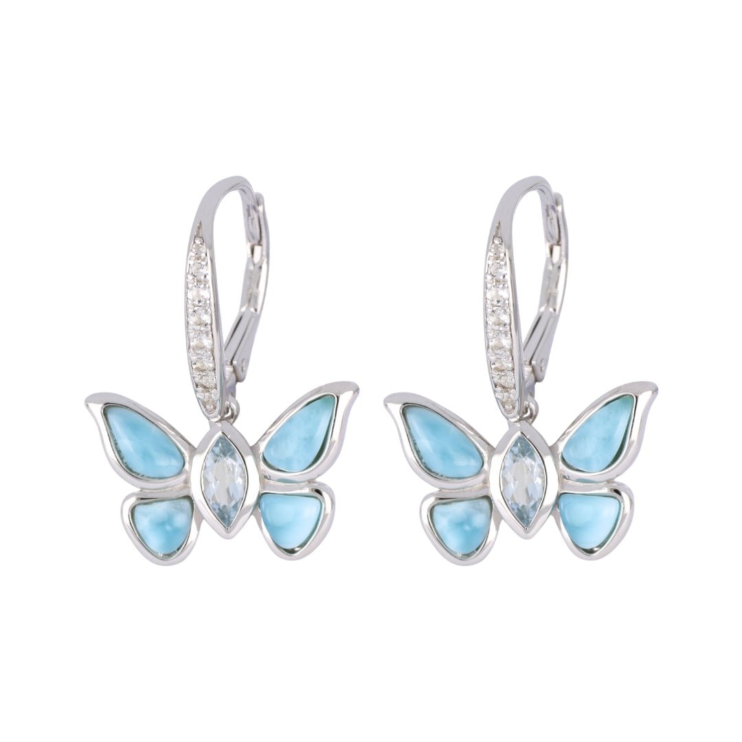 Aquamarine Earrings (Larimar Aquamarine Cubic Zirconia) Not Net