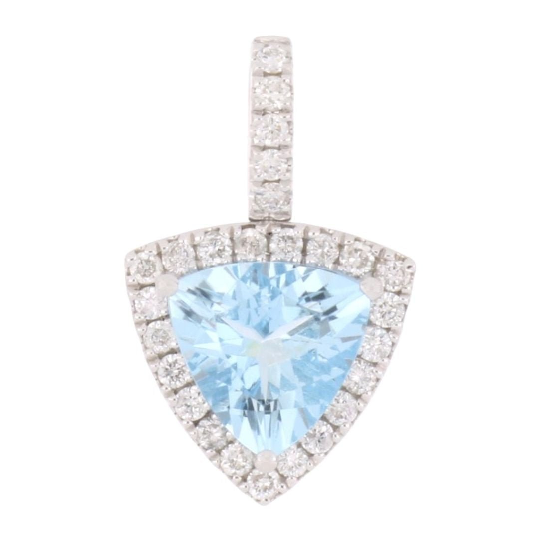 Aquamarine Ladies Pendant (Aquamarine 0.64 cts. White Diamond 0.13 cts.) Not Net