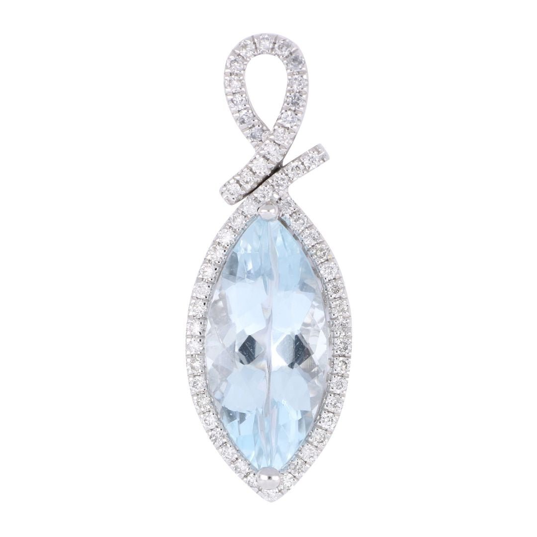 Aquamarine Pendant (Aquamarine 2.76 cts. White Diamond 0.21 cts.) Not Net