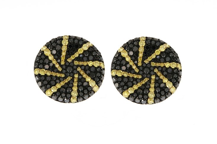 Black Diamond Ladies Earrings (Black Diamond 2.77 cts. Yellow Diamond 1.36 cts.) Not Net