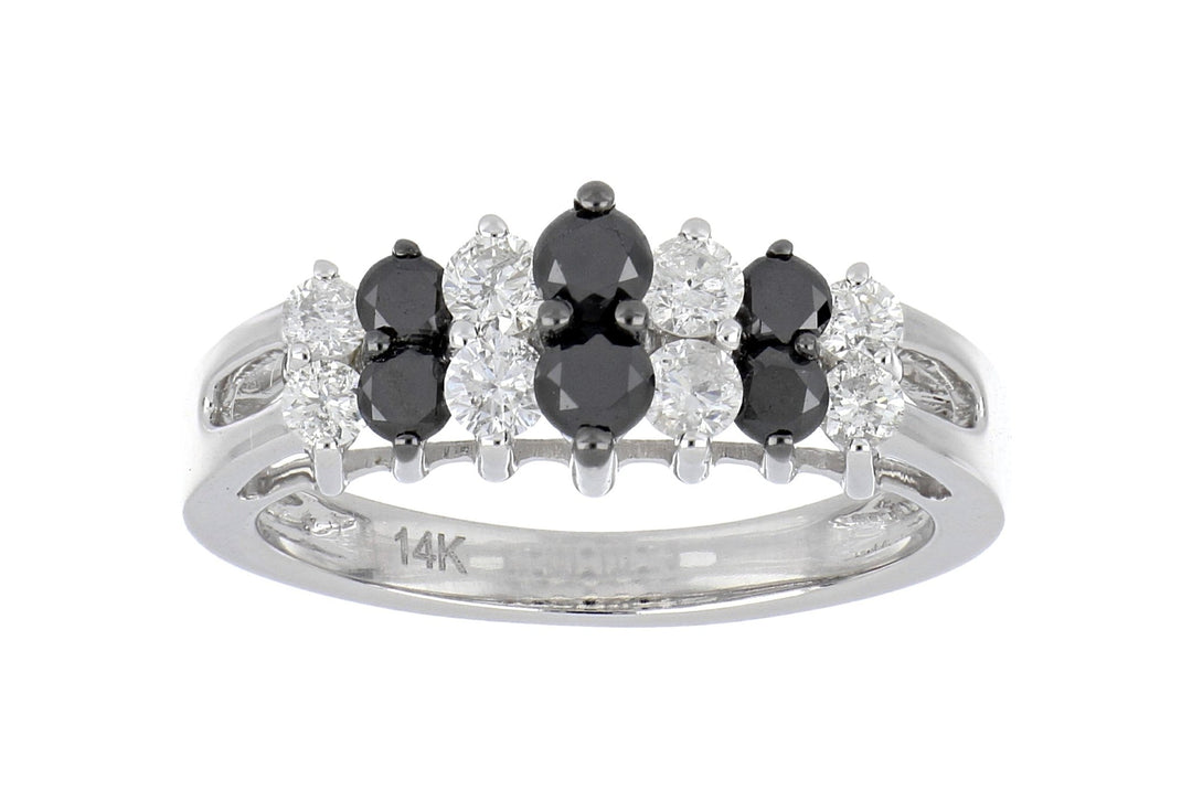 Black Diamond Ring (Black Diamond 0.55 cts. White Diamond 0.48 cts.) Not Net