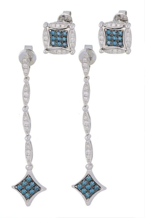 Blue Diamond Ladies Earrings (Blue Diamond 0.34 cts. White Diamond 0.27 cts.) Not Net