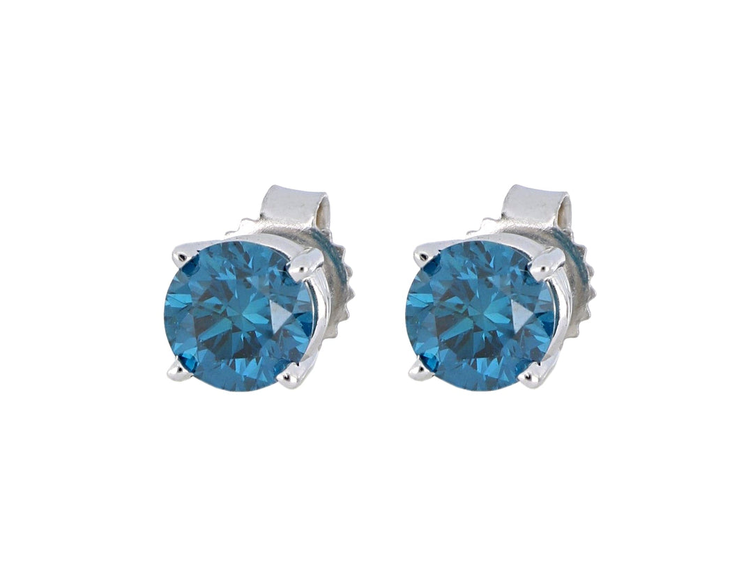 Blue Diamond Ladies Earrings (Blue Diamond 0.75 cts.) Not Net