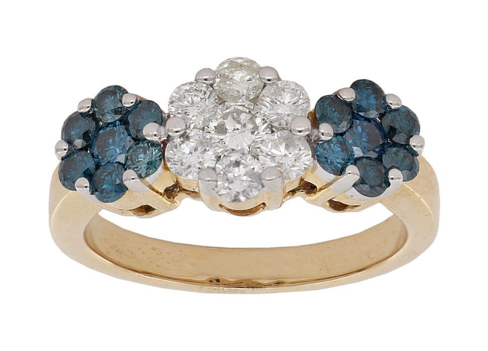 Blue Diamond Ladies Ring (Blue Diamond 0.76 cts. White Diamond 0.74 cts.) Not Net