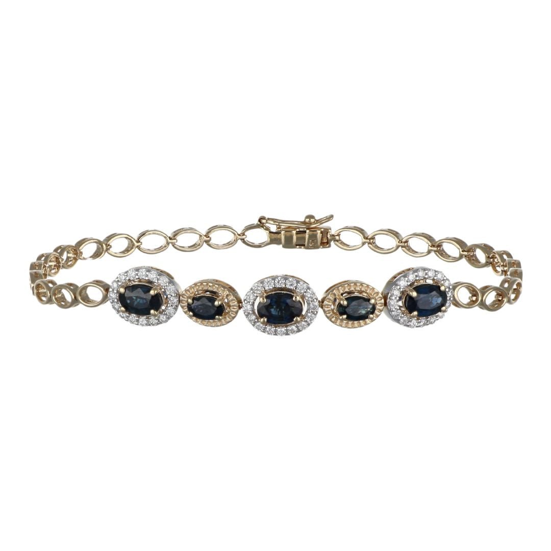 Blue Sapphire Bracelet (Blue Sapphire 2.54 cts. White Diamond 0.46 cts.) Not Net