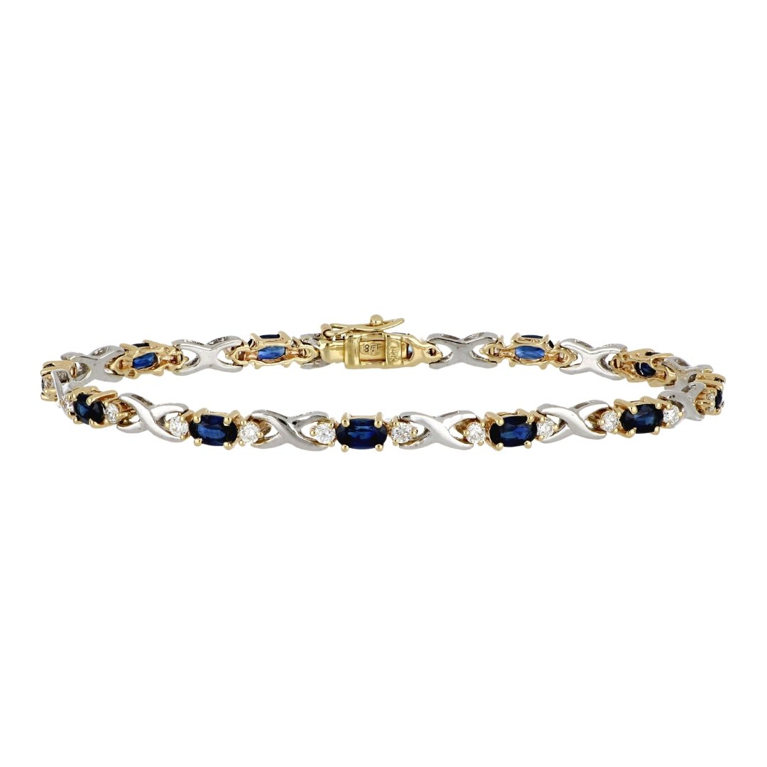 Blue Sapphire Bracelet (Blue Sapphire 3.63 cts. White Diamond 0.85 cts.) Not Net