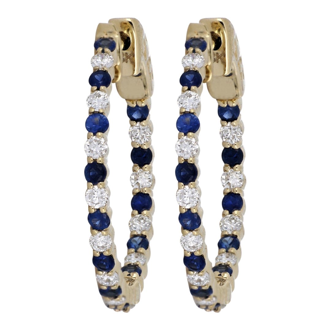 Blue Sapphire Earrings (Blue Sapphire 0.68 cts. White Diamond 0.55 cts.) Not Net