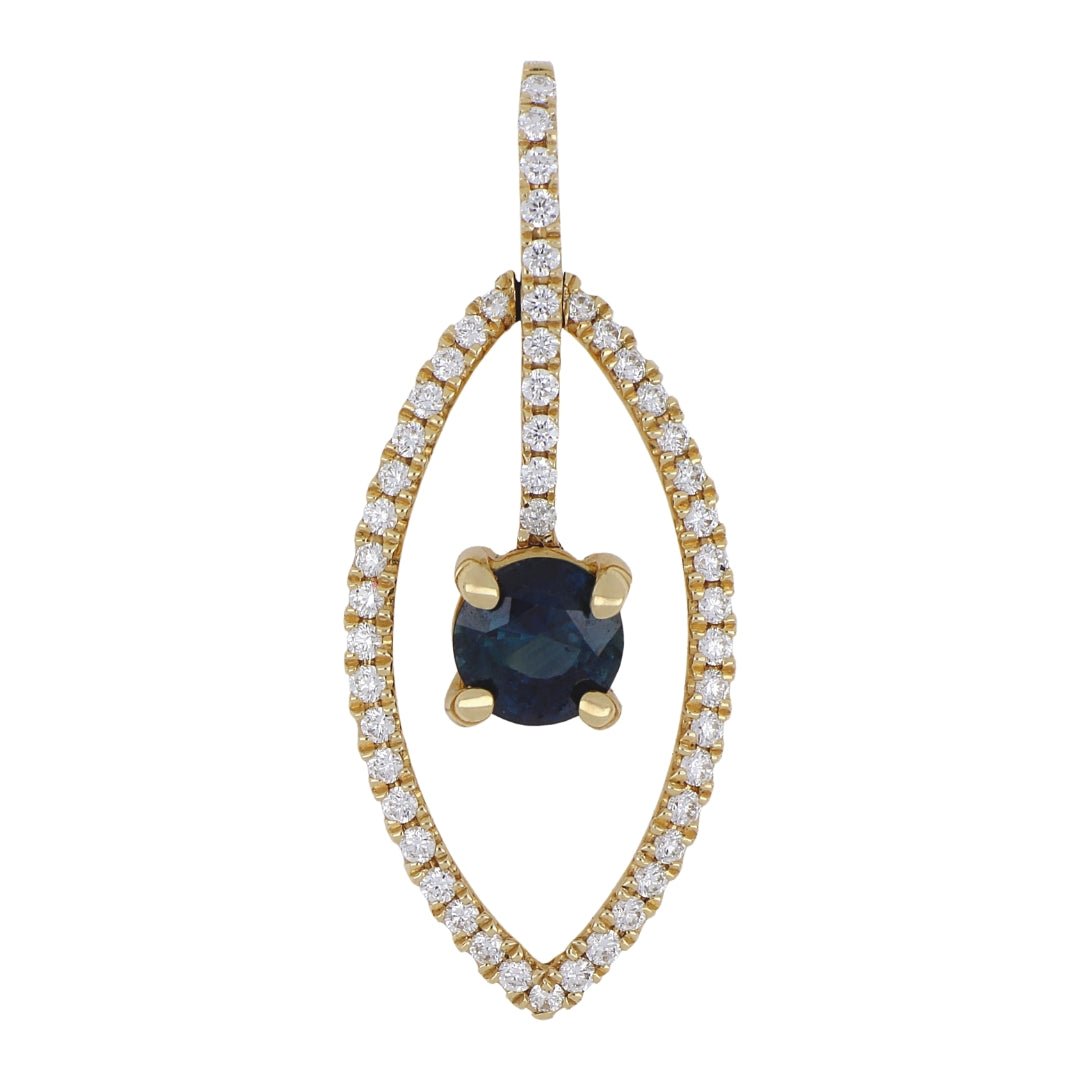 Blue Sapphire Pendant (Blue Sapphire 0.54 cts. White Diamond 0.18 cts.) Not Net