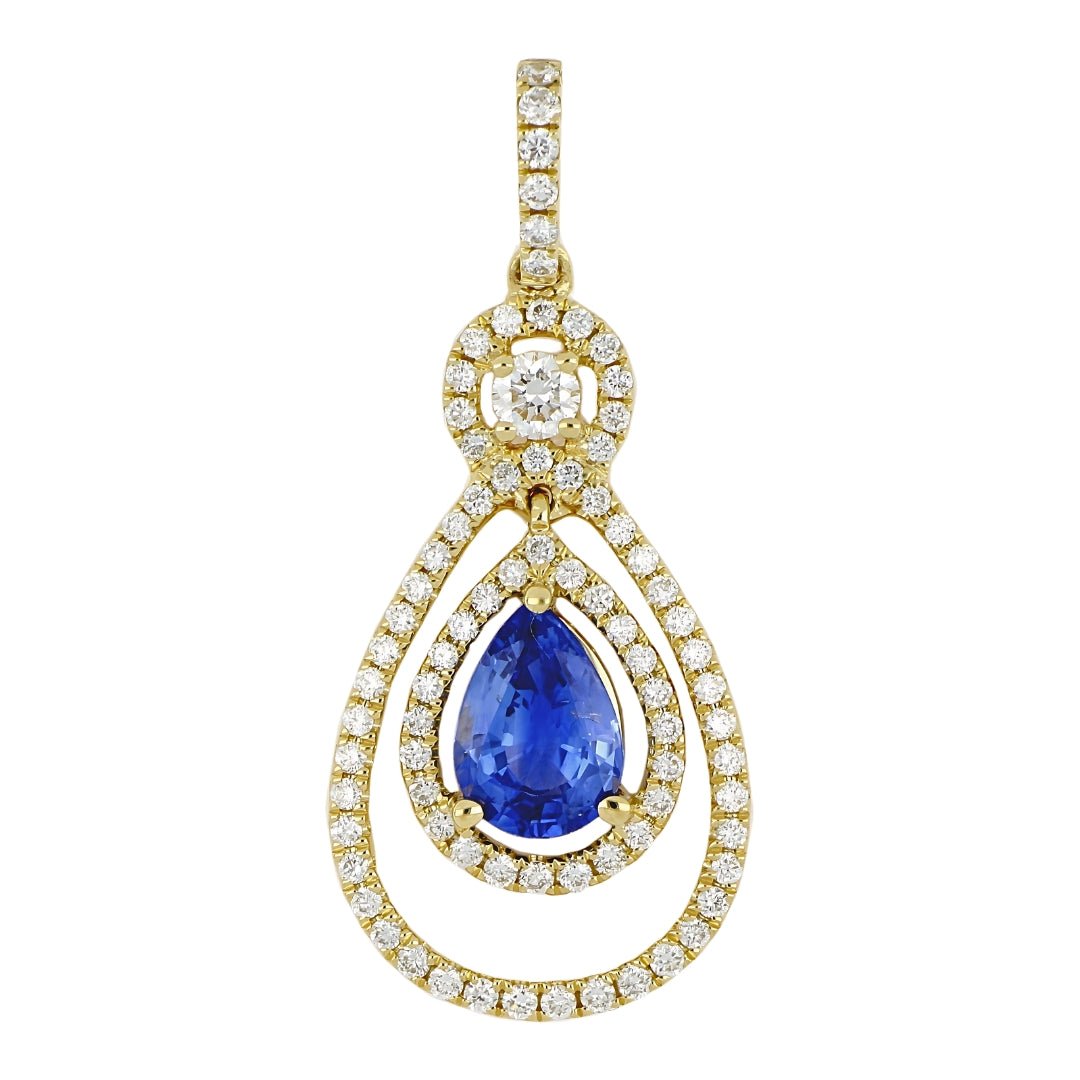 Blue Sapphire Pendant (Blue Sapphire 0.77 cts. White Diamond 0.36 cts.) Not Net