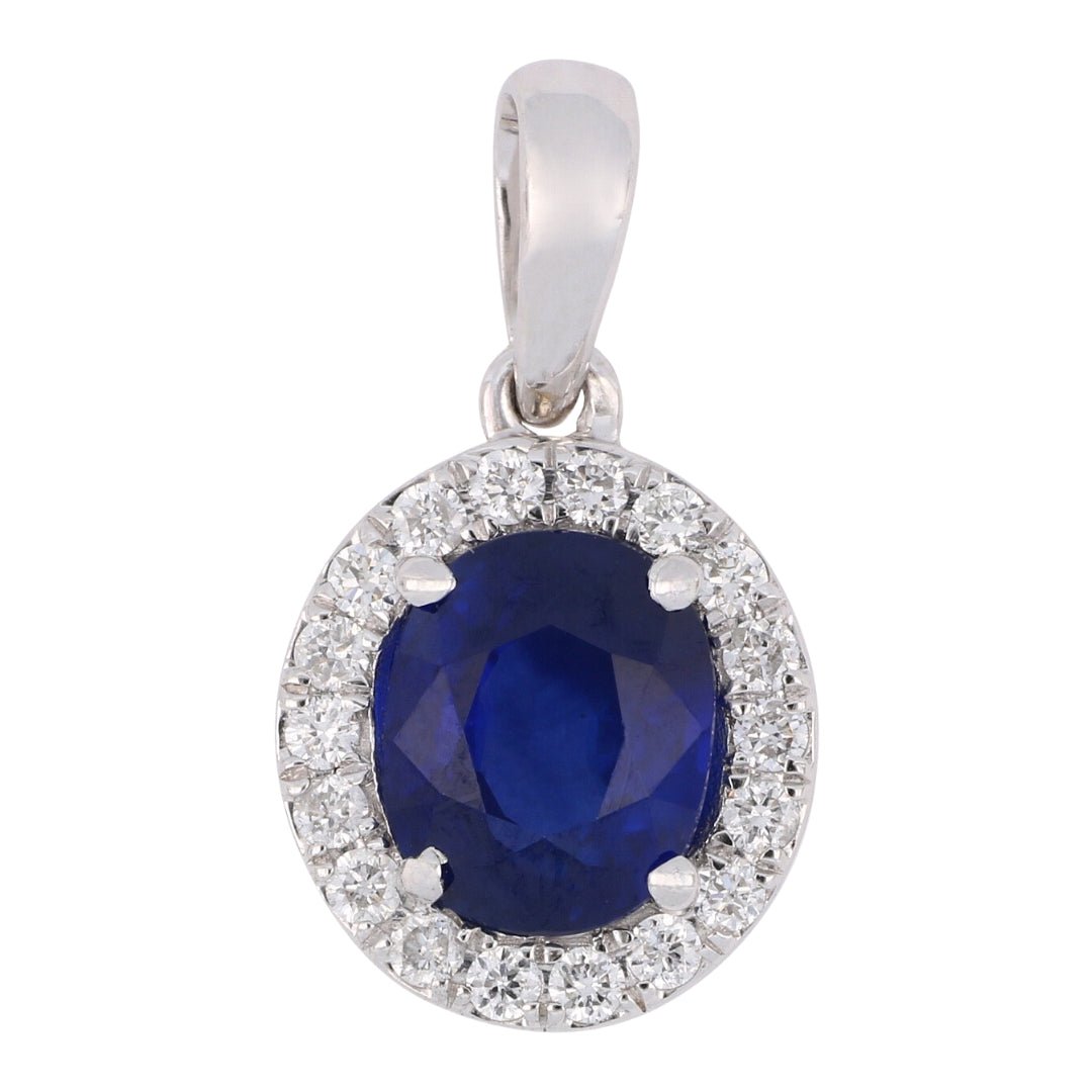 Blue Sapphire Pendant (Blue Sapphire 1.39 cts. White Diamond 0.16 cts.) Not Net