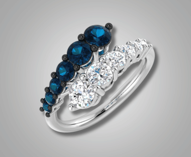 blue diamonds rings