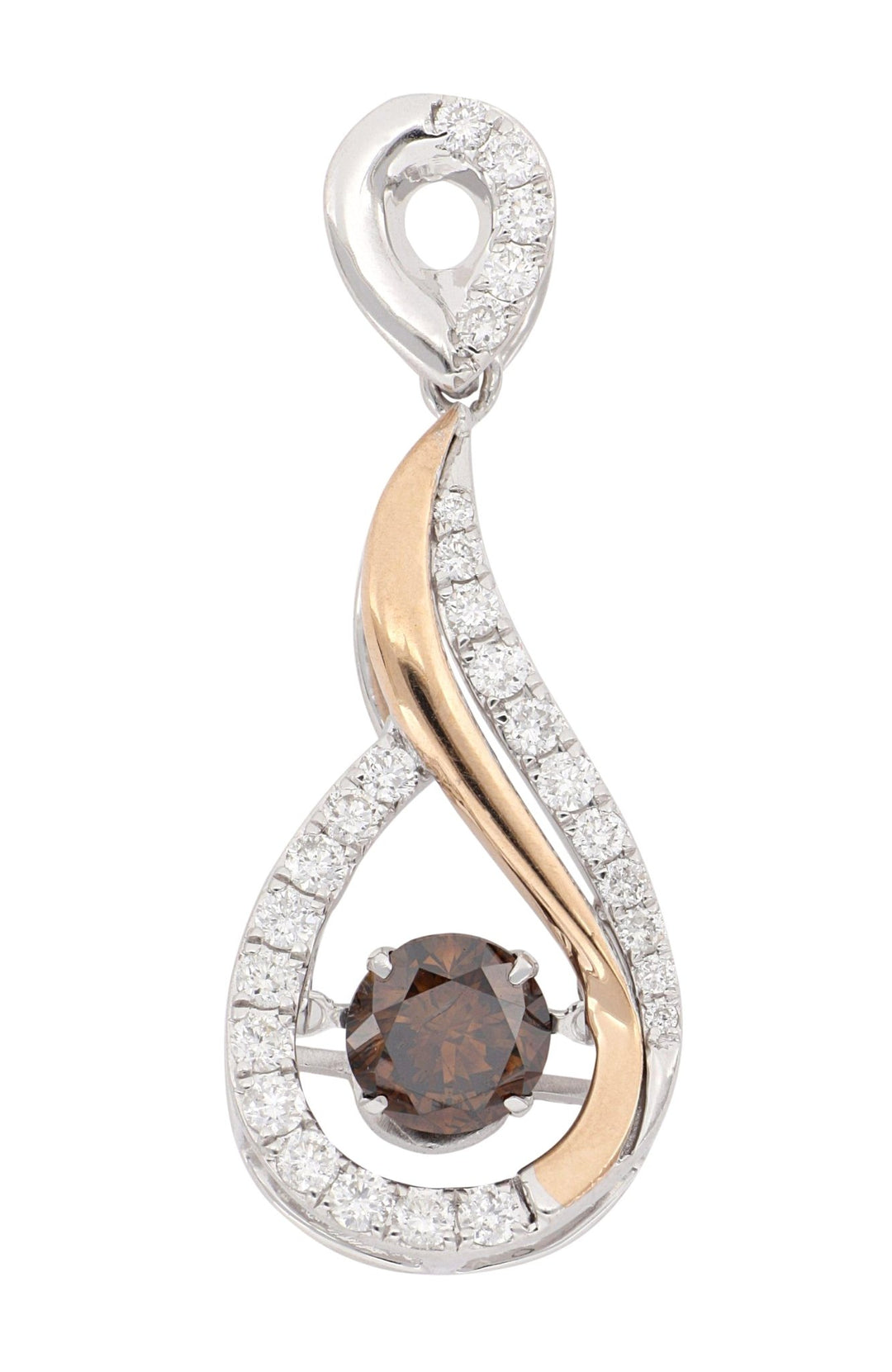 Brown Diamond Ladies Pendant (Brown Diamond 0.71 cts. White Diamond 0.41 cts.) Not Net