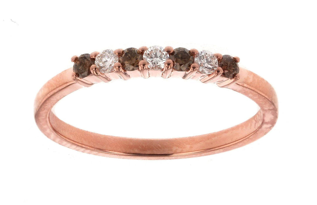 Brown Diamond Ring (Brown Diamond 0.13 cts. White Diamond 0.1 cts.) Not Net