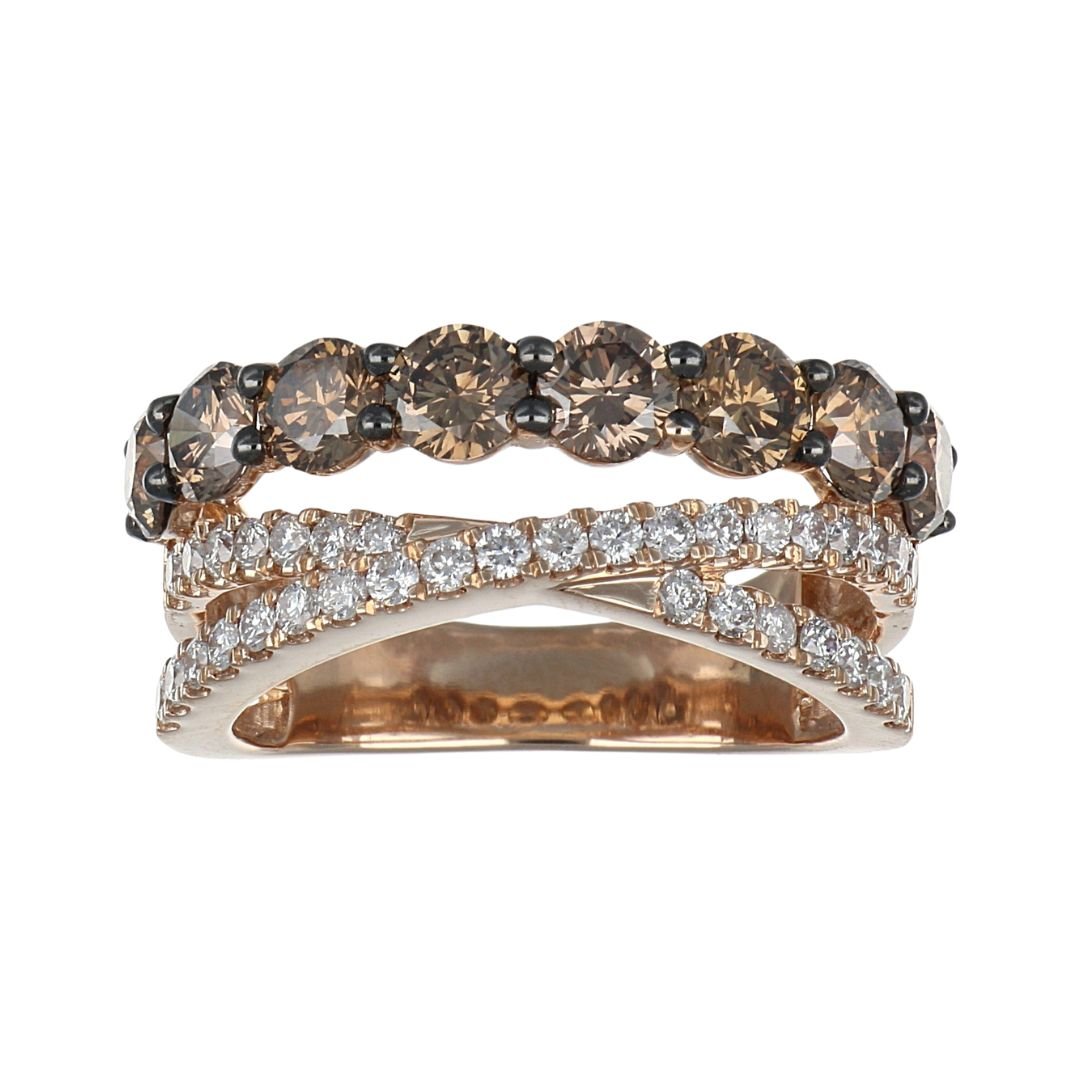 Brown Diamond Ring (Brown Diamond 2.01 cts. White Diamond 0.5 cts.) Not Net