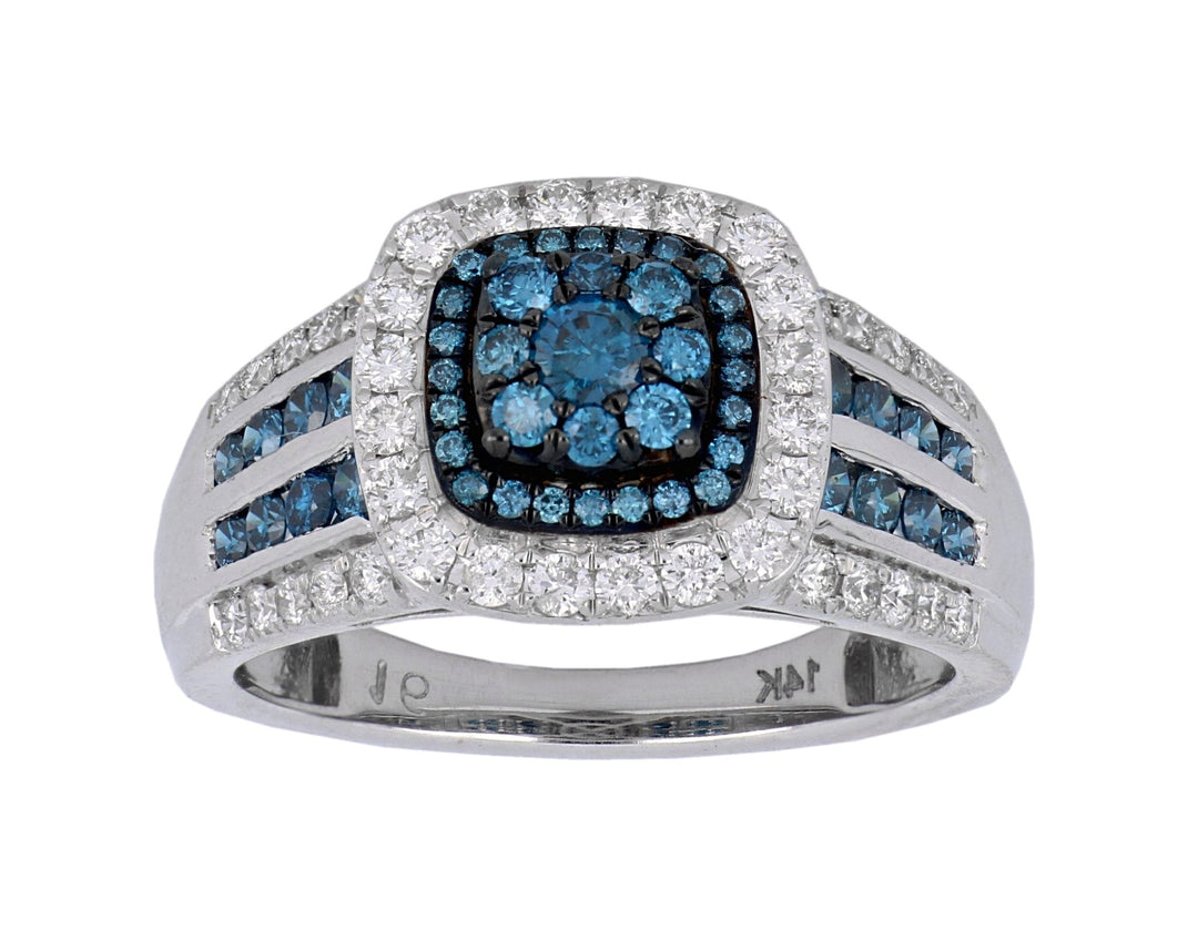 Custom 30th Anniversary Blue and White Diamond Ring Not Net