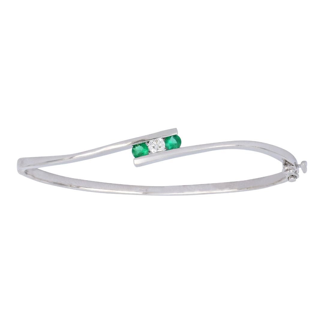 Emerald Bangle (Emerald 0.29 cts. White Diamond 0.17 cts.) Not Net