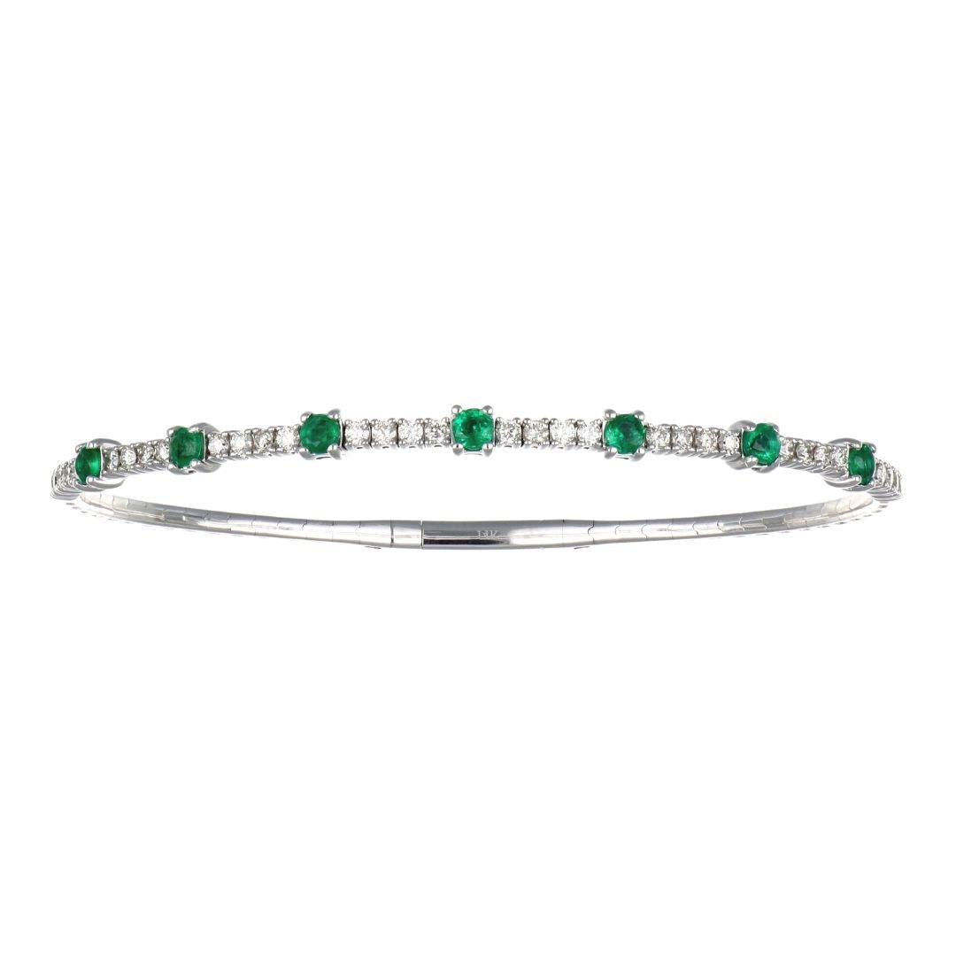 Emerald Bangle (Emerald 0.66 cts. White Diamond 0.76 cts.) Not Net