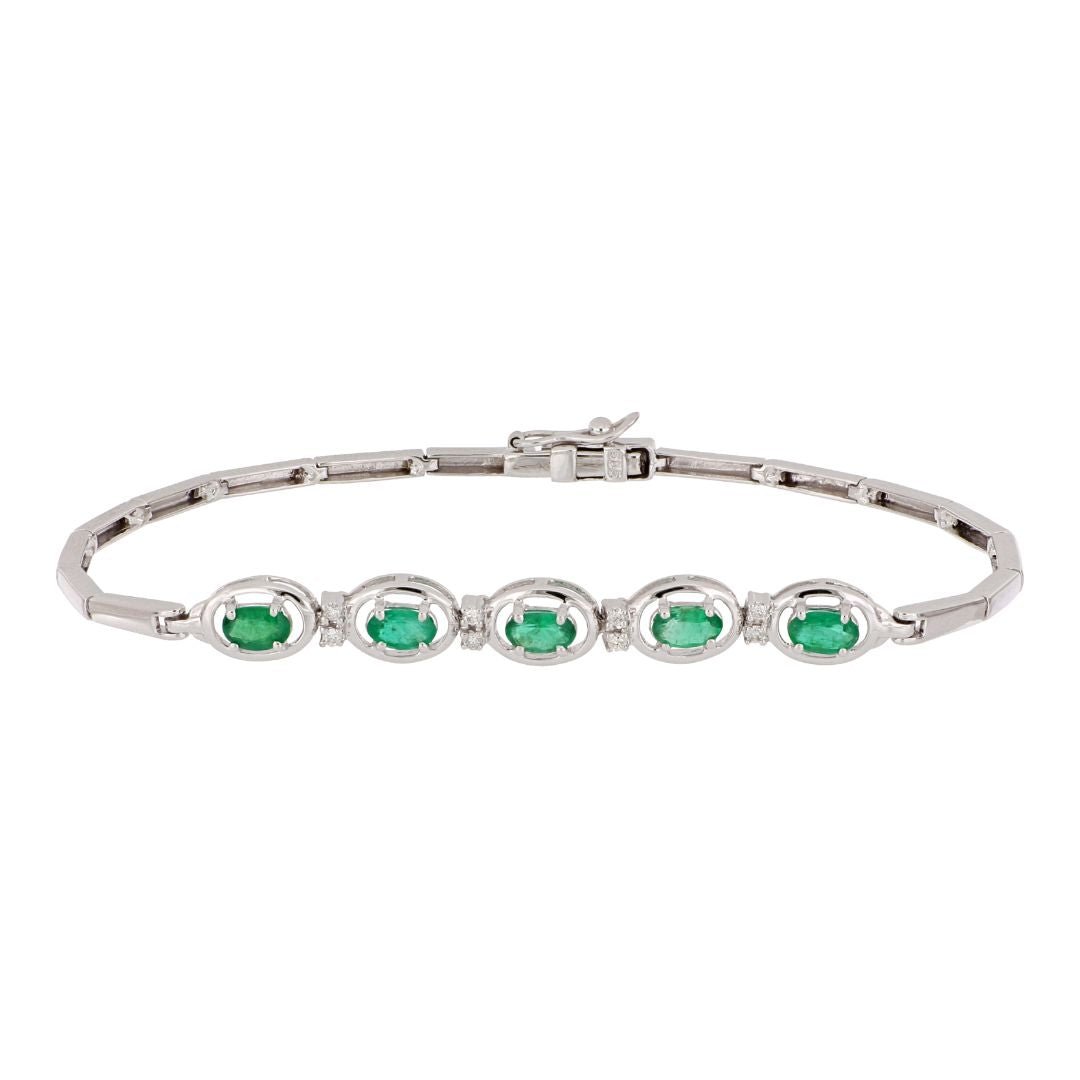 Emerald Bracelet (Emerald 1.2 cts. White Diamond 0.08 cts.) Not Net