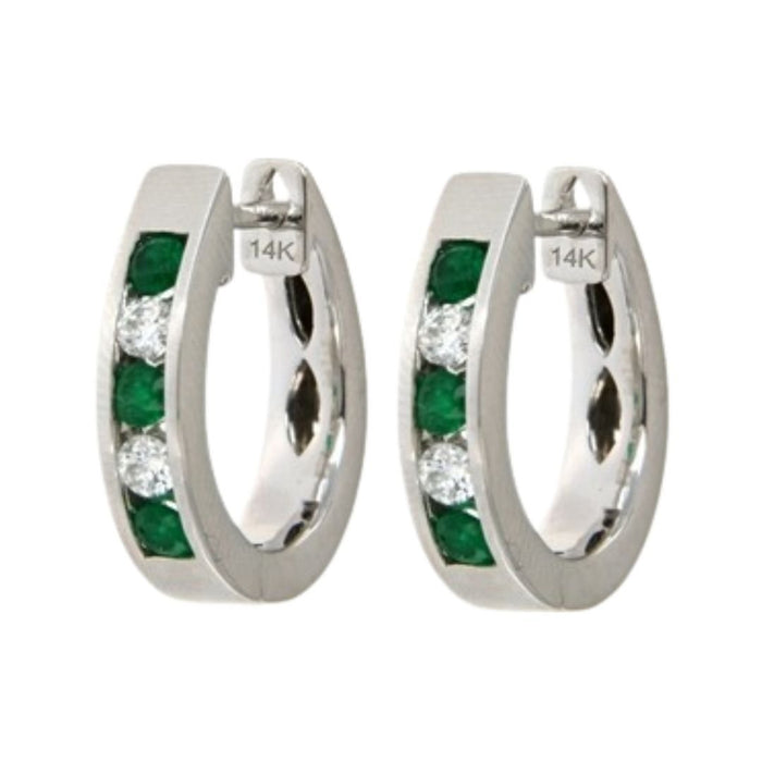 Emerald Earrings (Emerald 0.32 cts. White Diamond 0.22 cts.) Not Net